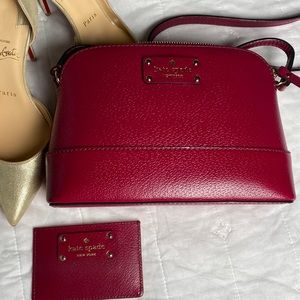 Kate Spade, wine/burgundy crossover purse